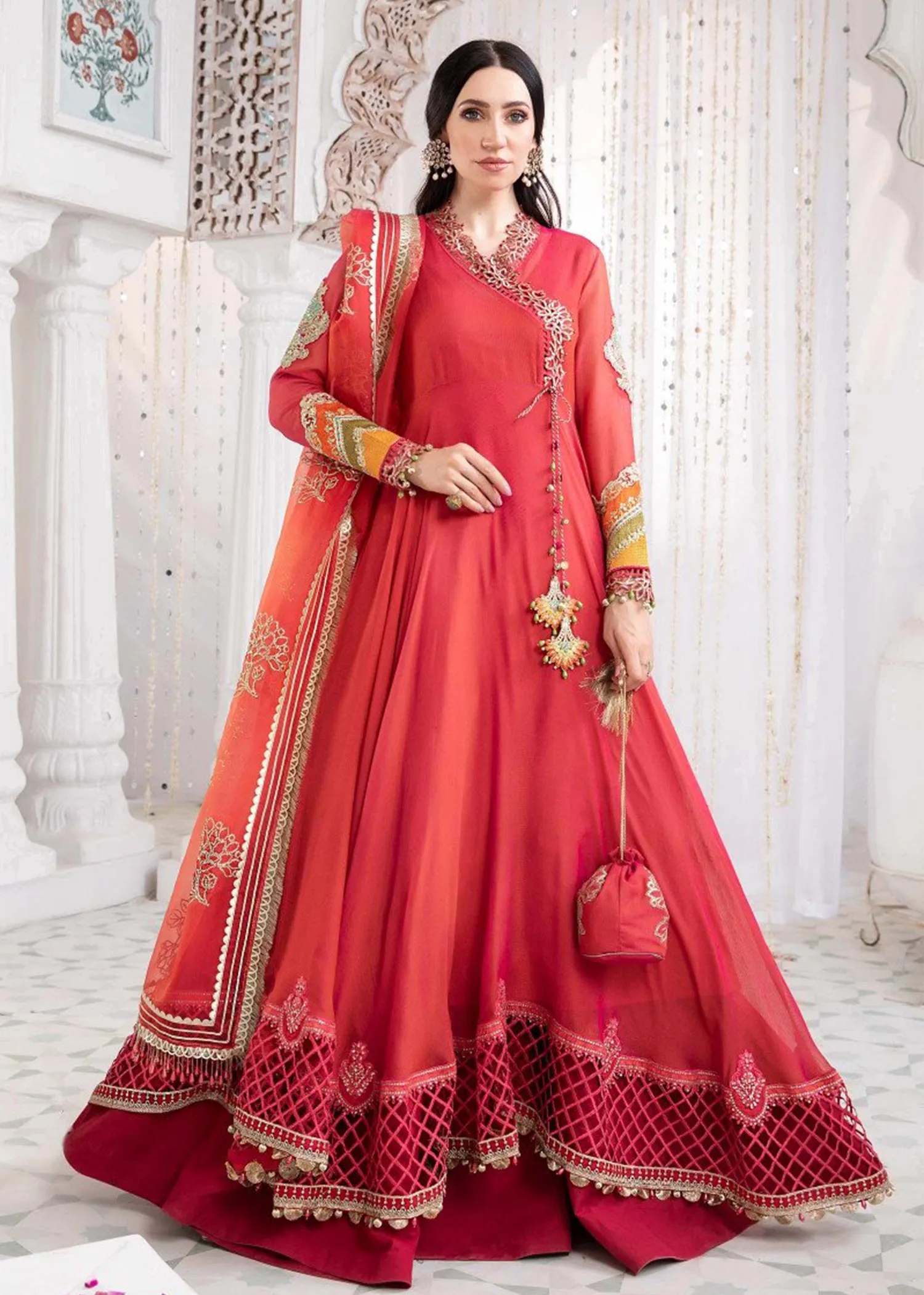 EL-22-01-Fuchsia Pink | Maria.B. Lawn Eid Collection 2022 | Unstitched Embroidered Lawn Suit