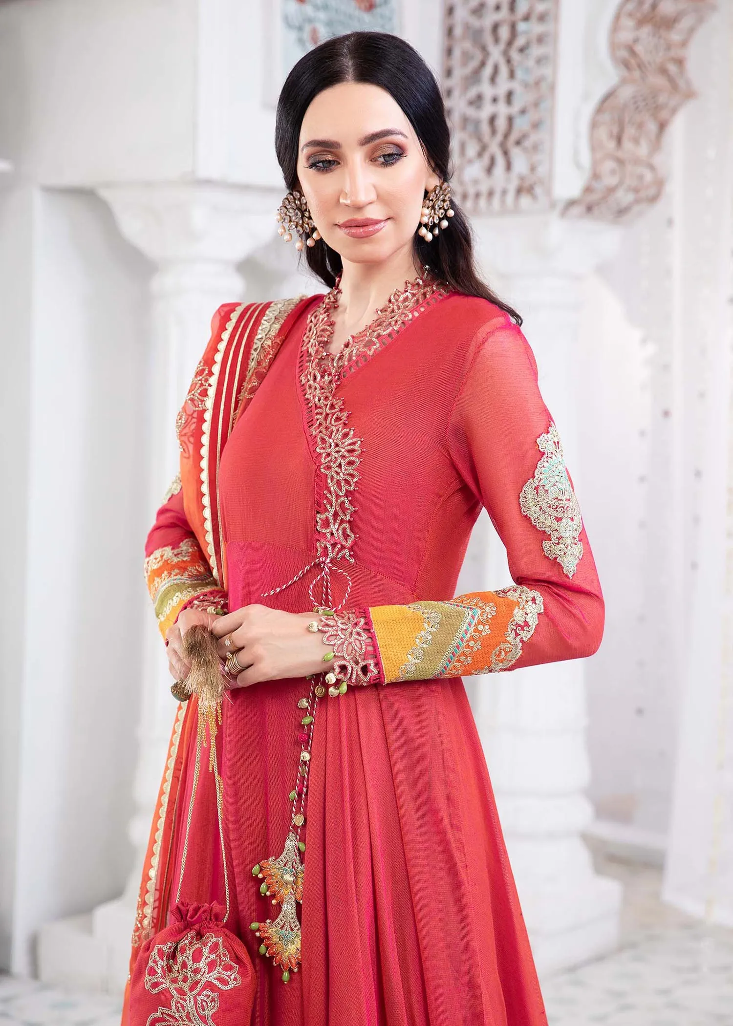 EL-22-01-Fuchsia Pink | Maria.B. Lawn Eid Collection 2022 | Unstitched Embroidered Lawn Suit