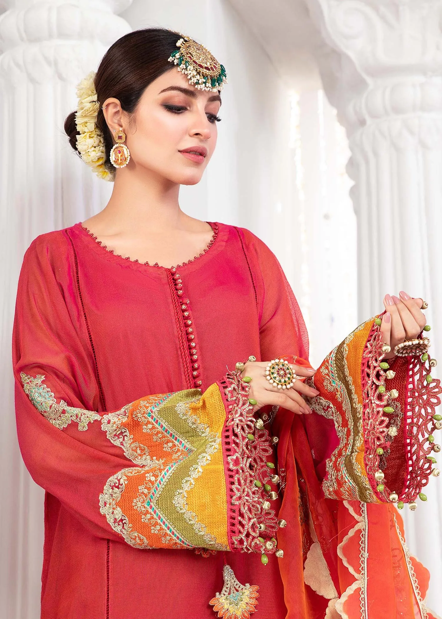 EL-22-01-Fuchsia Pink | Maria.B. Lawn Eid Collection 2022 | Unstitched Embroidered Lawn Suit