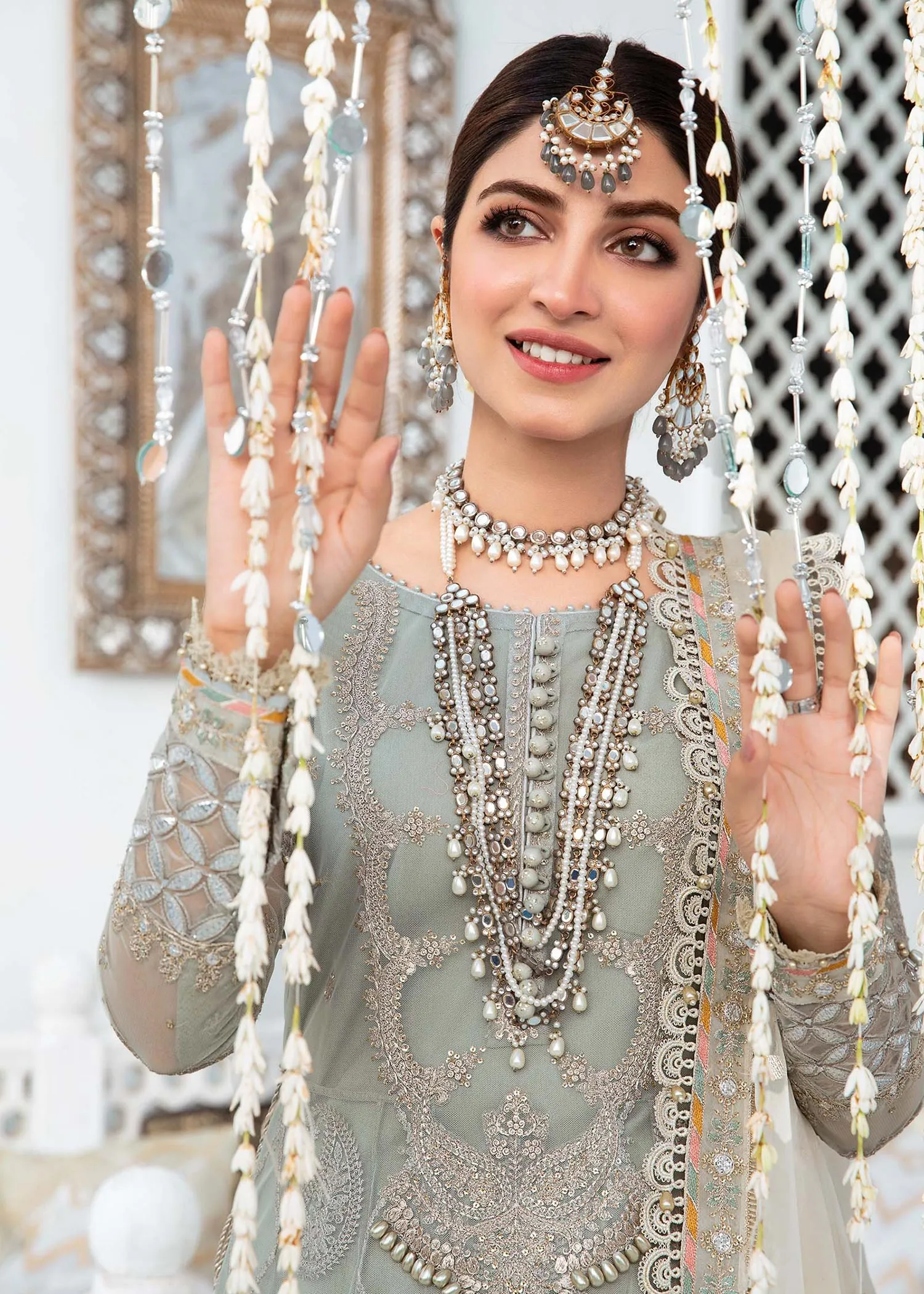 EL-22-03-Pista Green | Maria.B. Lawn Eid Collection 2022 | Unstitched Embroidered Lawn Suit