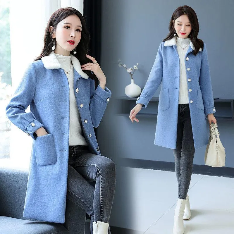 Elegant Fashion Trend Female Jacket Autumn and Winter Temperament Queen Fan Thick Warm Windbreaker
