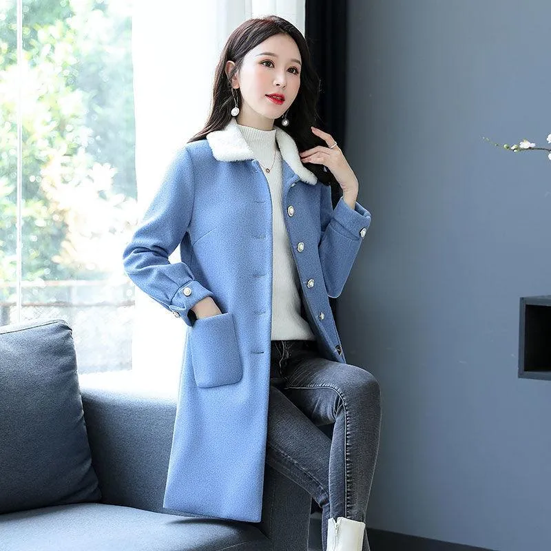 Elegant Fashion Trend Female Jacket Autumn and Winter Temperament Queen Fan Thick Warm Windbreaker