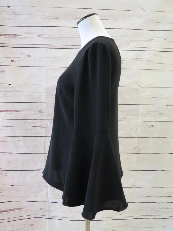Elizabeth & James Women's Top: Black Polyester Size 2, Pre-owned