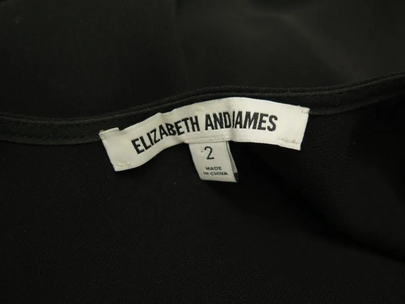 Elizabeth & James Women's Top: Black Polyester Size 2, Pre-owned