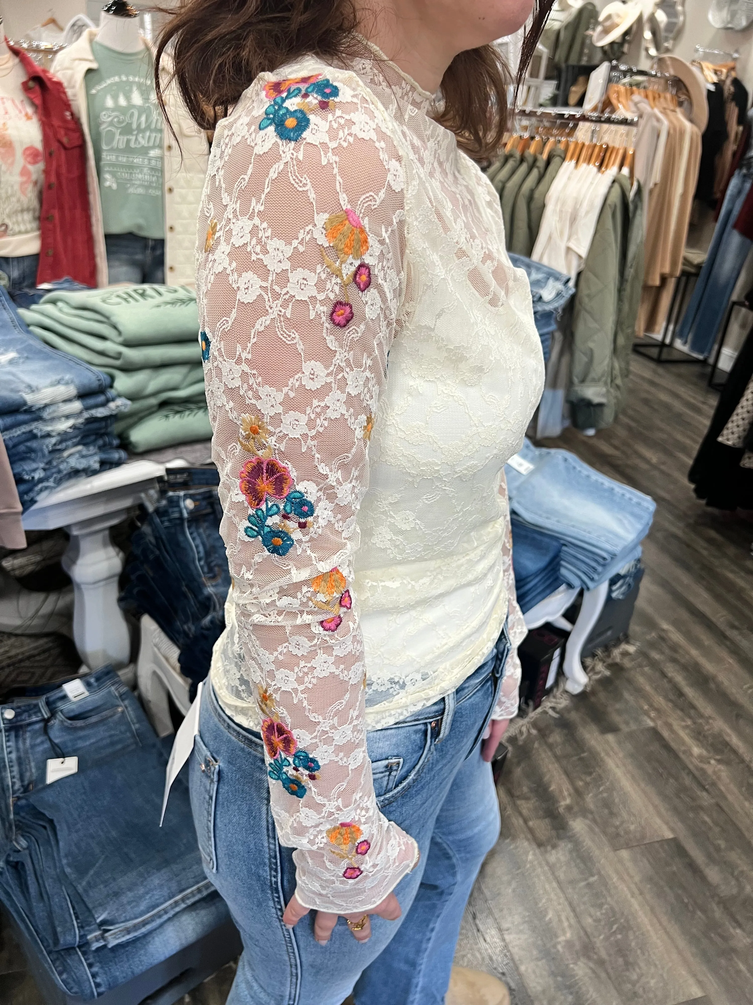 Embroidered Lace Top