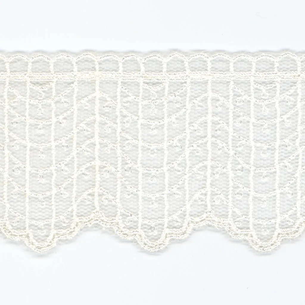 Embroidered Tulle Lace #01 White