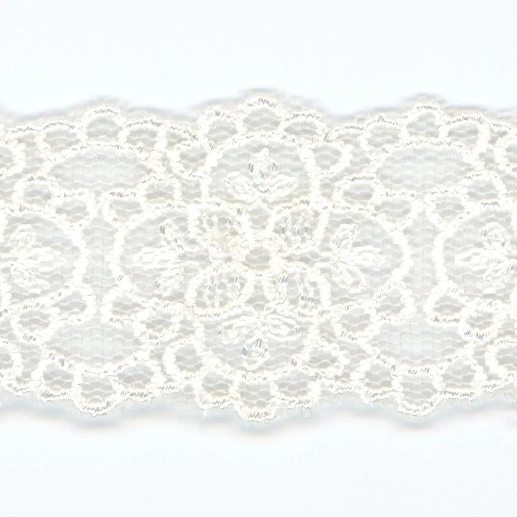 Embroidered Tulle Lace #01 White