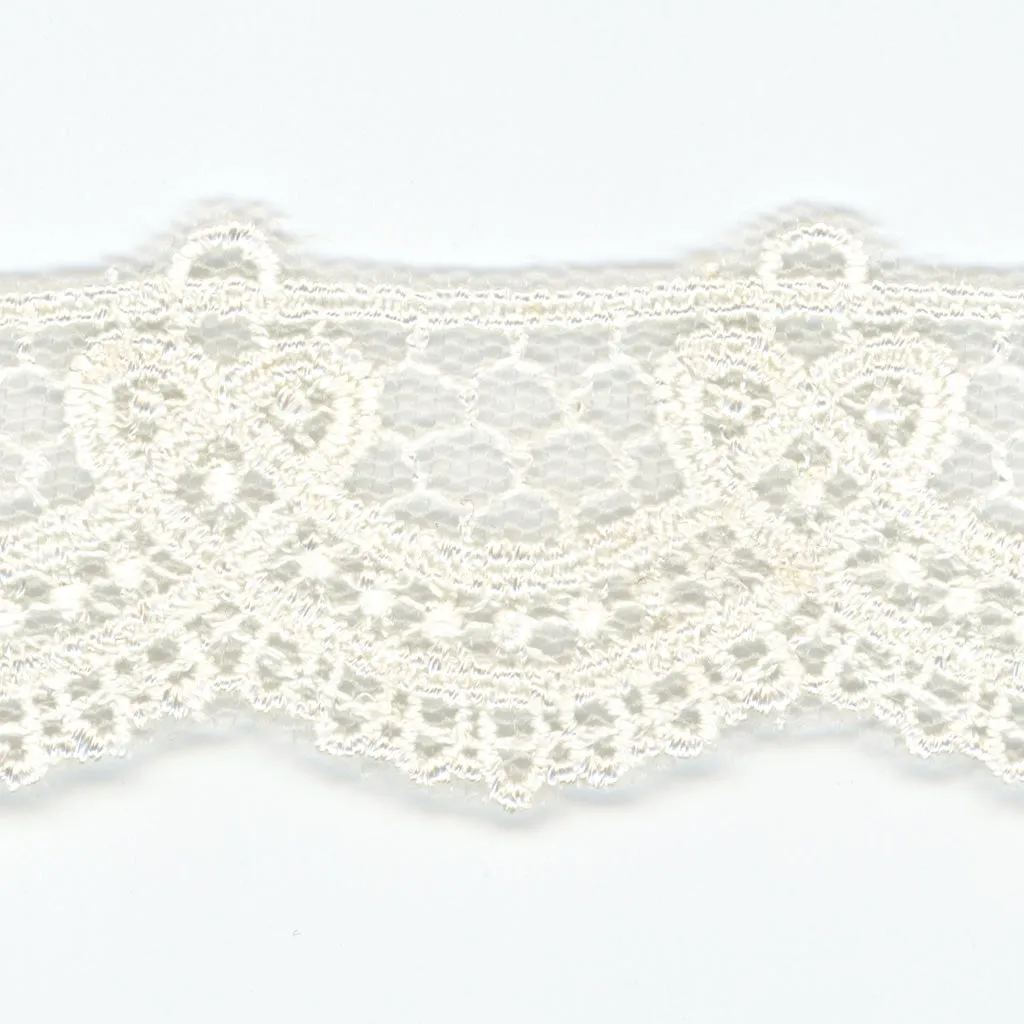 Embroidered Tulle Lace #01 White