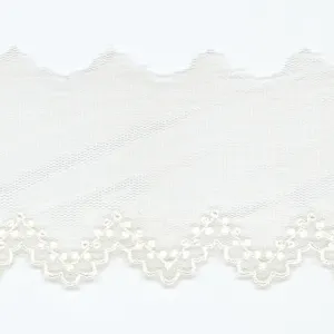 Embroidered Tulle Lace #01 White
