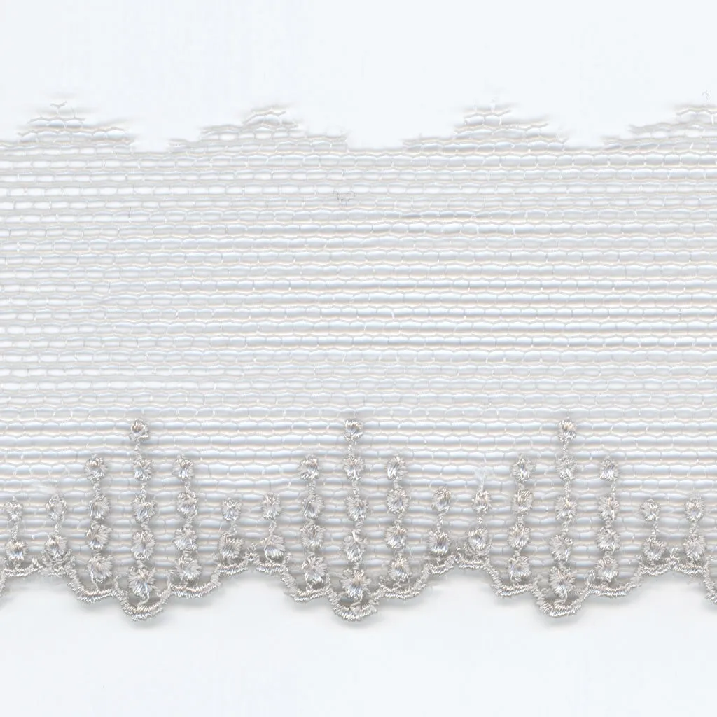 Embroidered Tulle Lace #100 Pale Silver