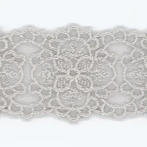 Embroidered Tulle Lace #100 Pale Silver