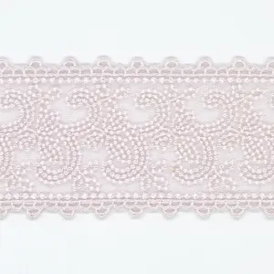 Embroidered Tulle Lace #146 White Purple