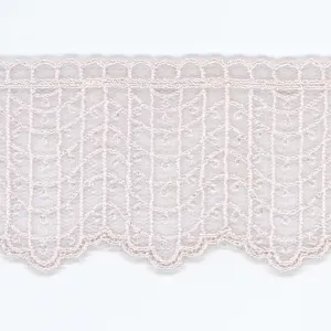 Embroidered Tulle Lace #146 White Purple