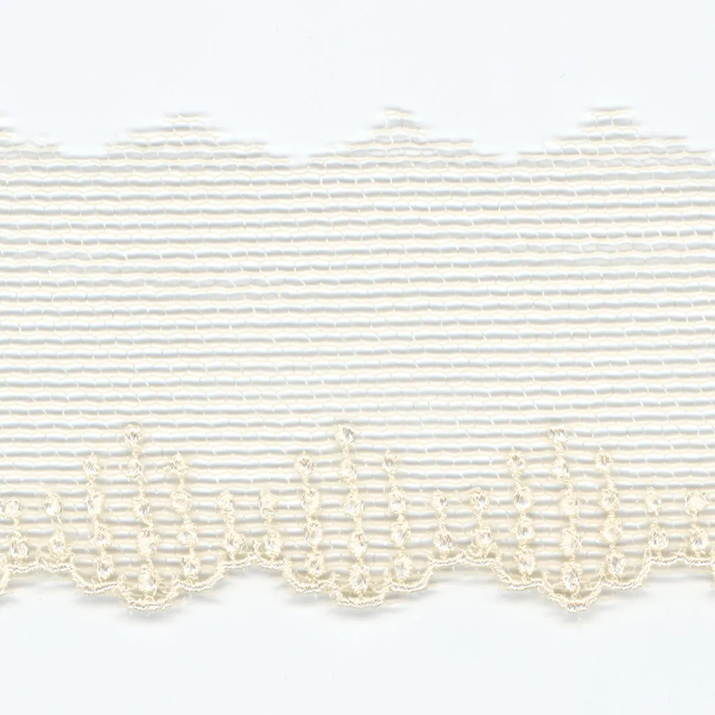 Embroidered Tulle Lace #158 Milk
