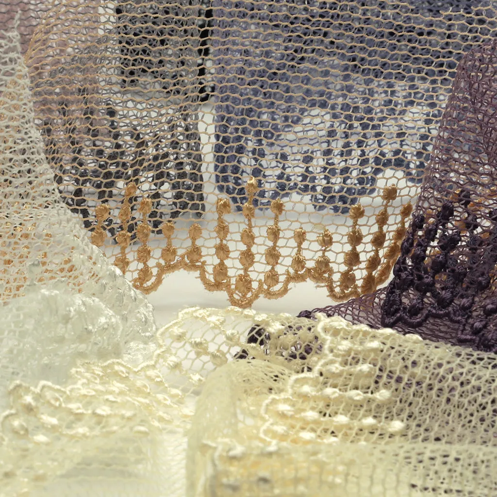 Embroidered Tulle Lace #158 Milk
