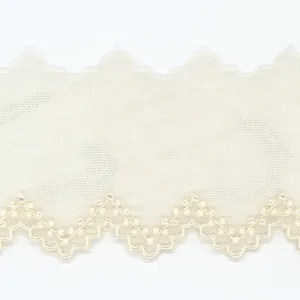 Embroidered Tulle Lace #158 Milk