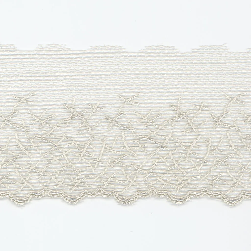 Embroidered Tulle Lace #48 Silver