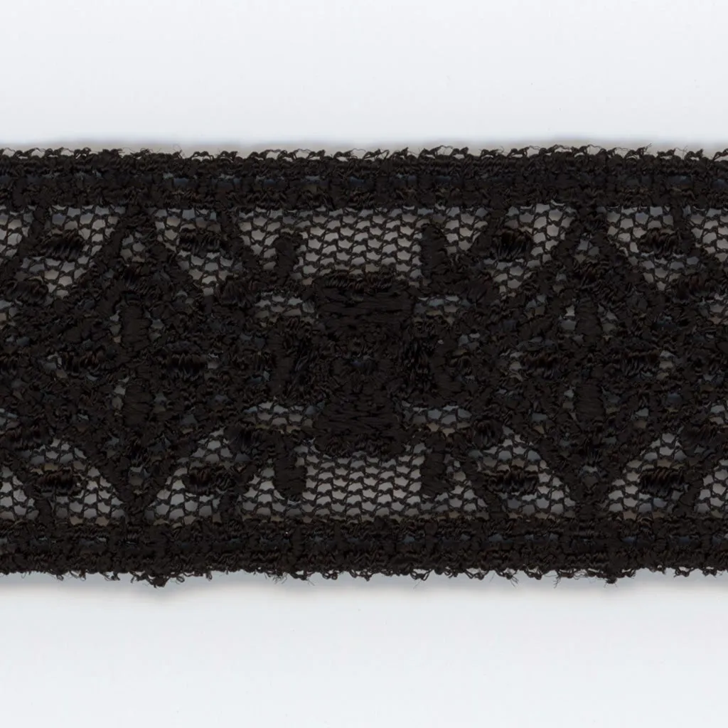 Embroidered Tulle Lace #50 Black