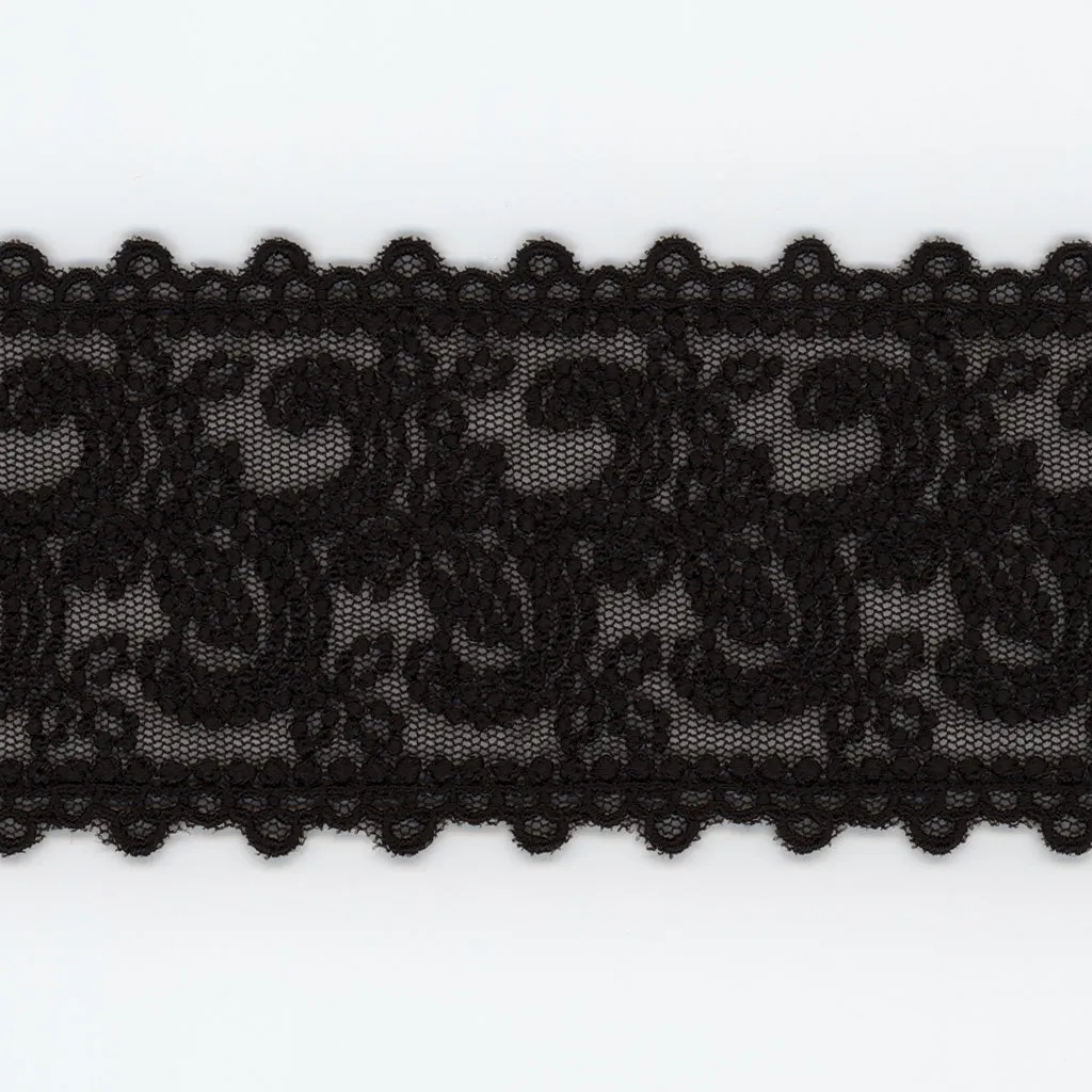 Embroidered Tulle Lace #50 Black