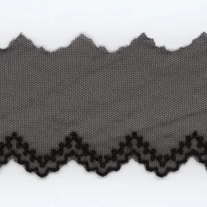 Embroidered Tulle Lace #50 Black
