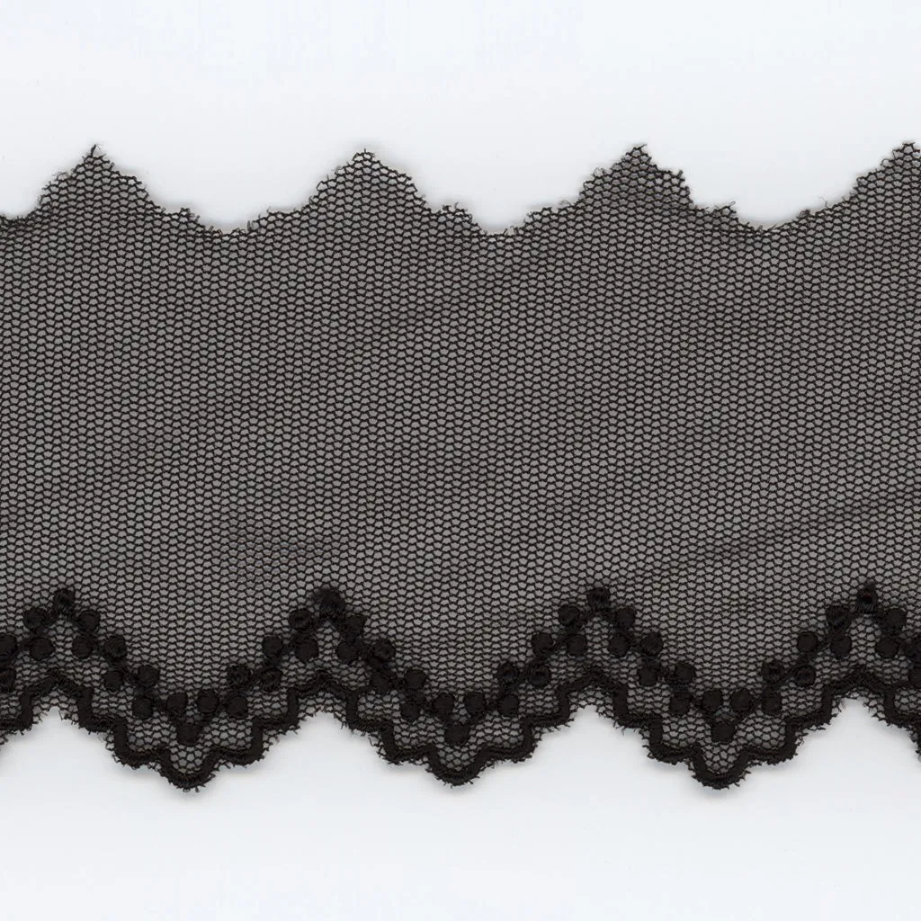 Embroidered Tulle Lace #50 Black