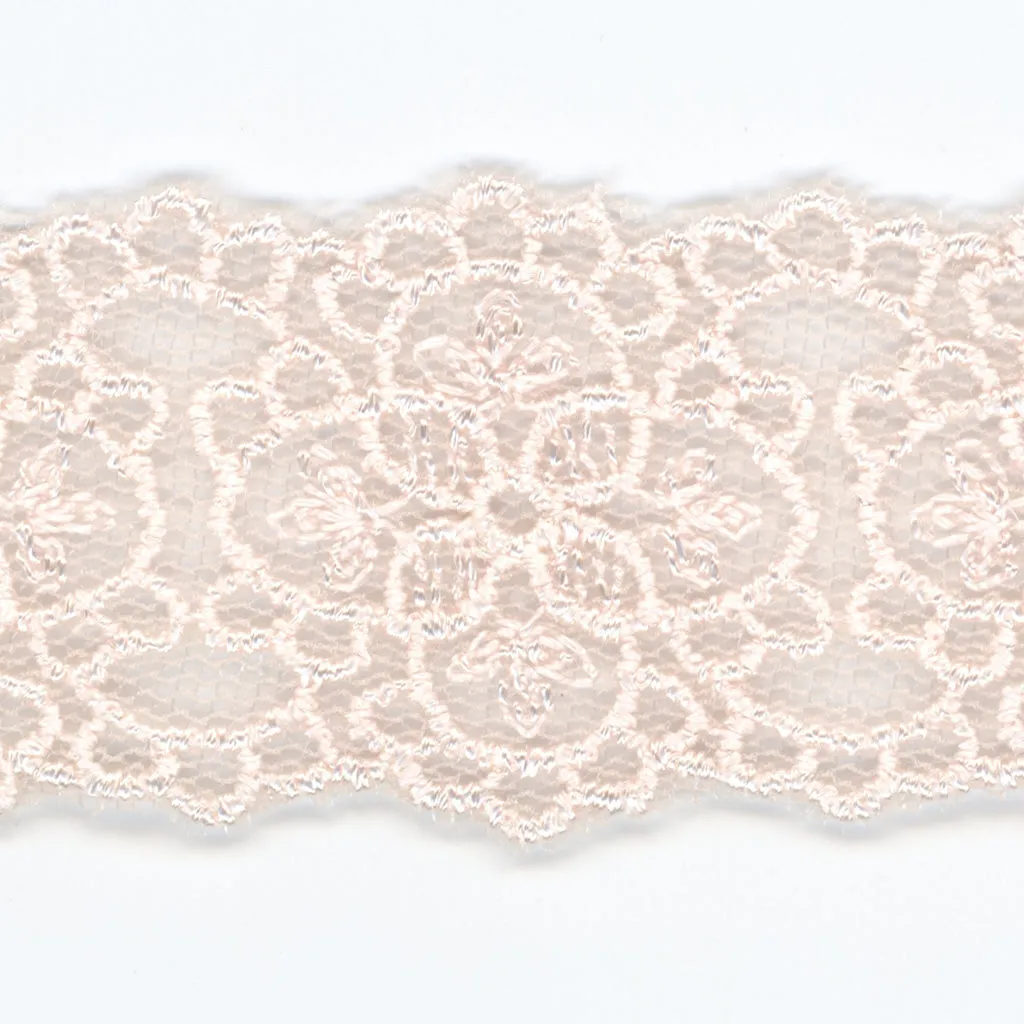 Embroidered Tulle Lace #60 Marshmallow Pink