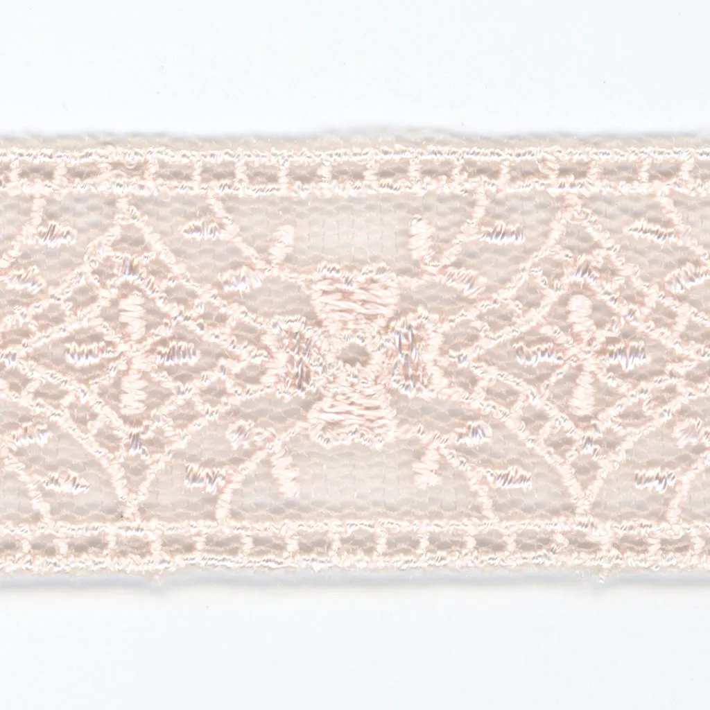 Embroidered Tulle Lace #60 Marshmallow Pink
