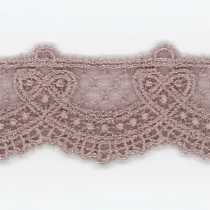 Embroidered Tulle Lace #61 Azuki