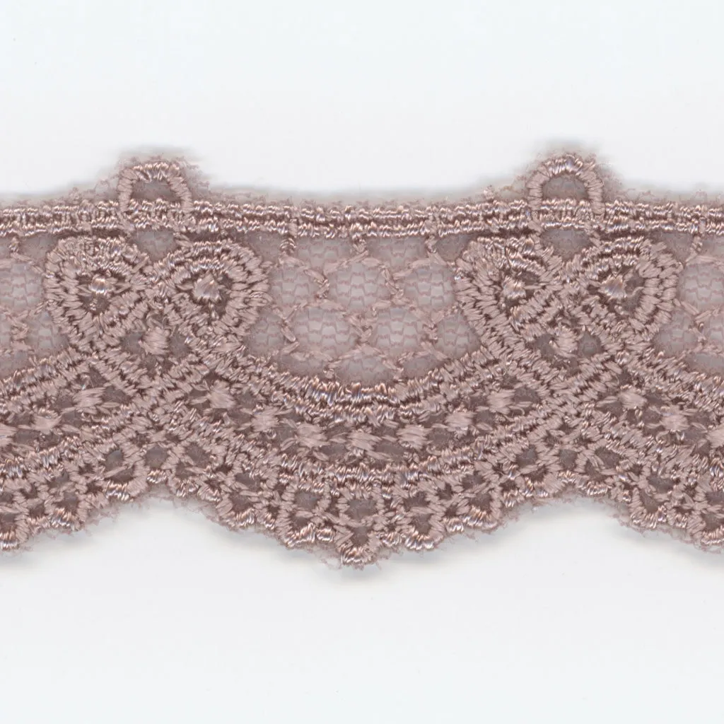 Embroidered Tulle Lace #61 Azuki