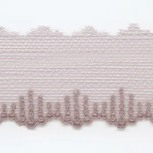 Embroidered Tulle Lace #61 Azuki