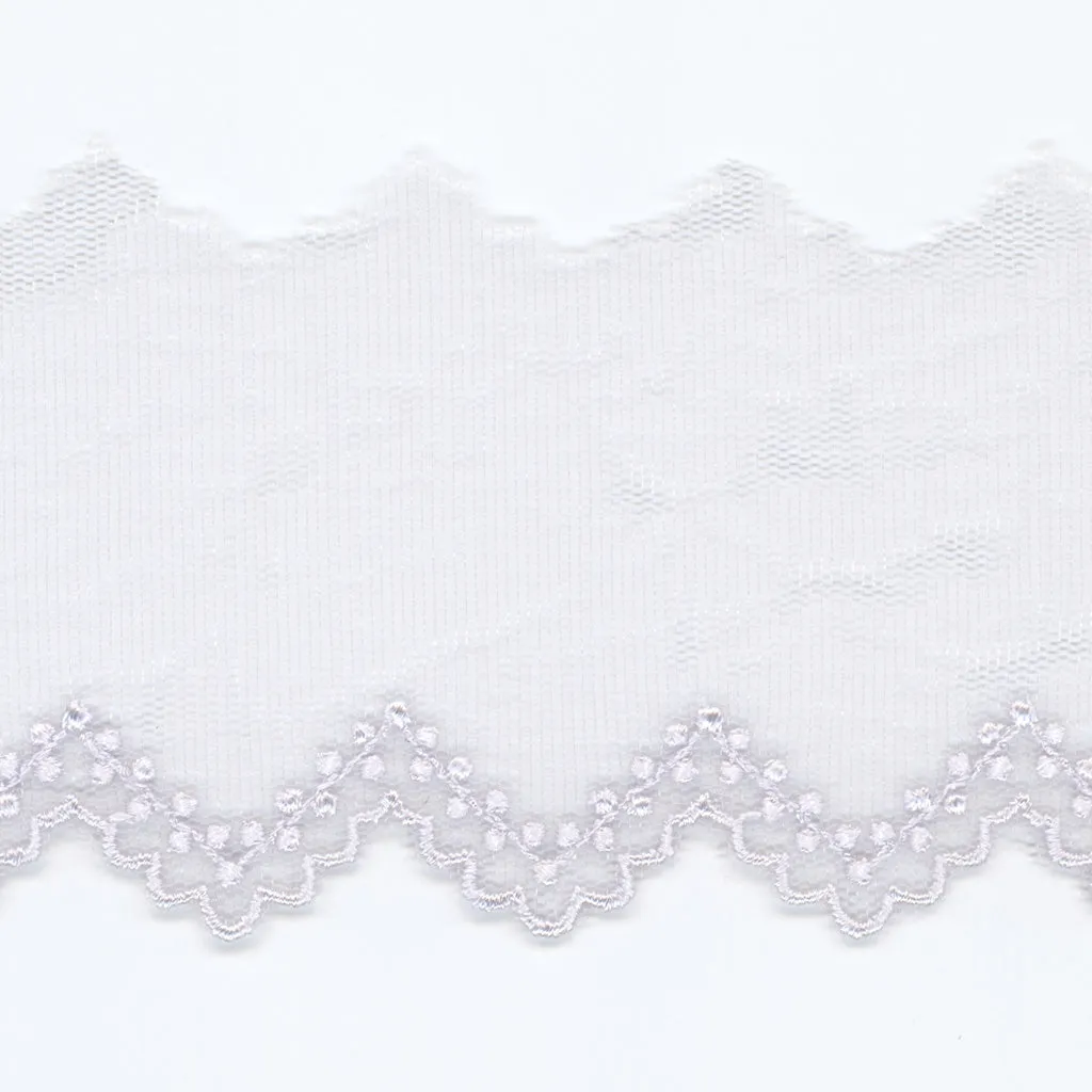 Embroidered Tulle Lace #93 Silver Rose