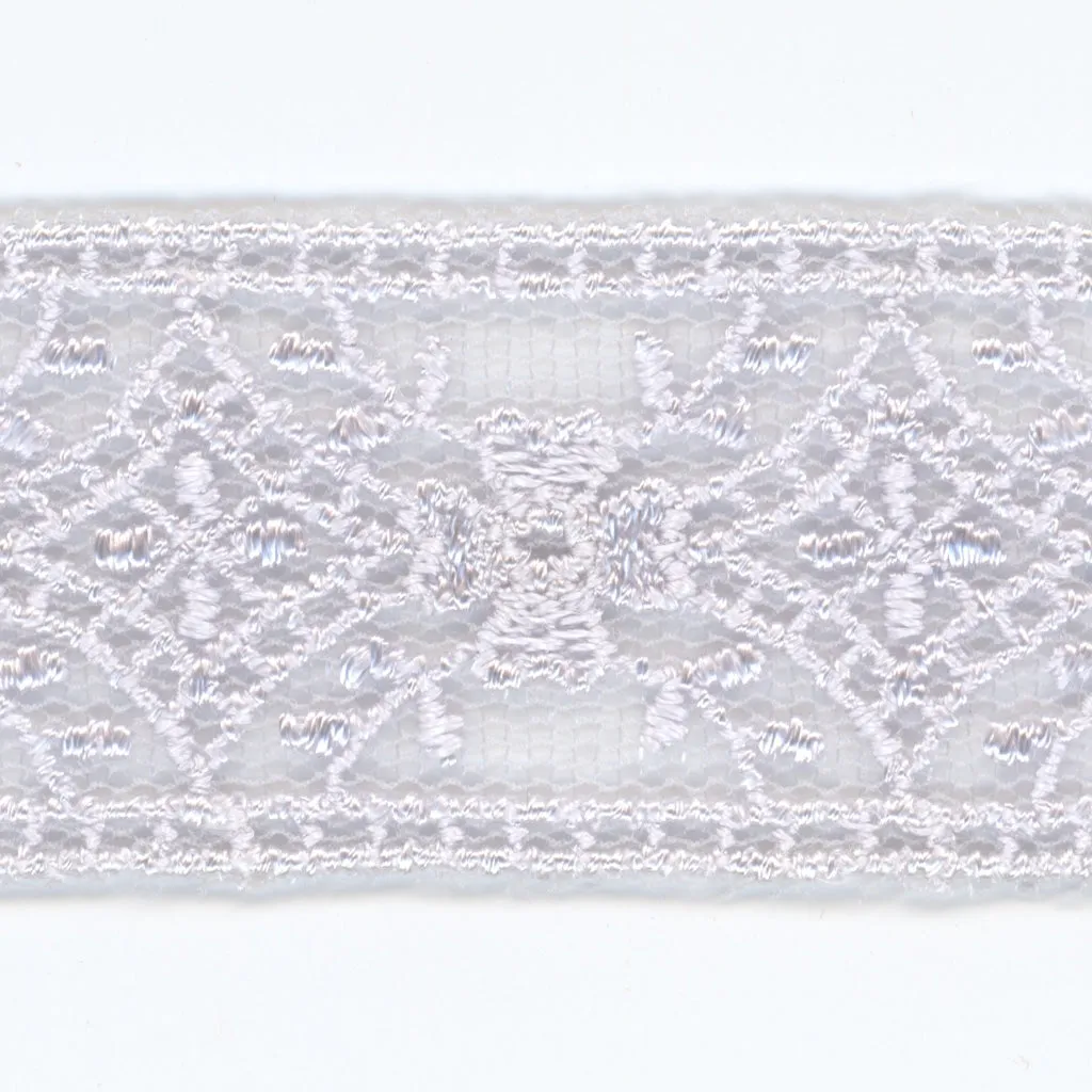 Embroidered Tulle Lace #93 Silver Rose