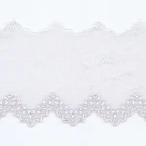 Embroidered Tulle Lace #93 Silver Rose