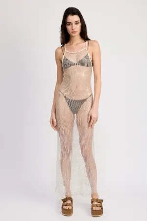 Emory Park FISHNET HALTER MAXI DRESS