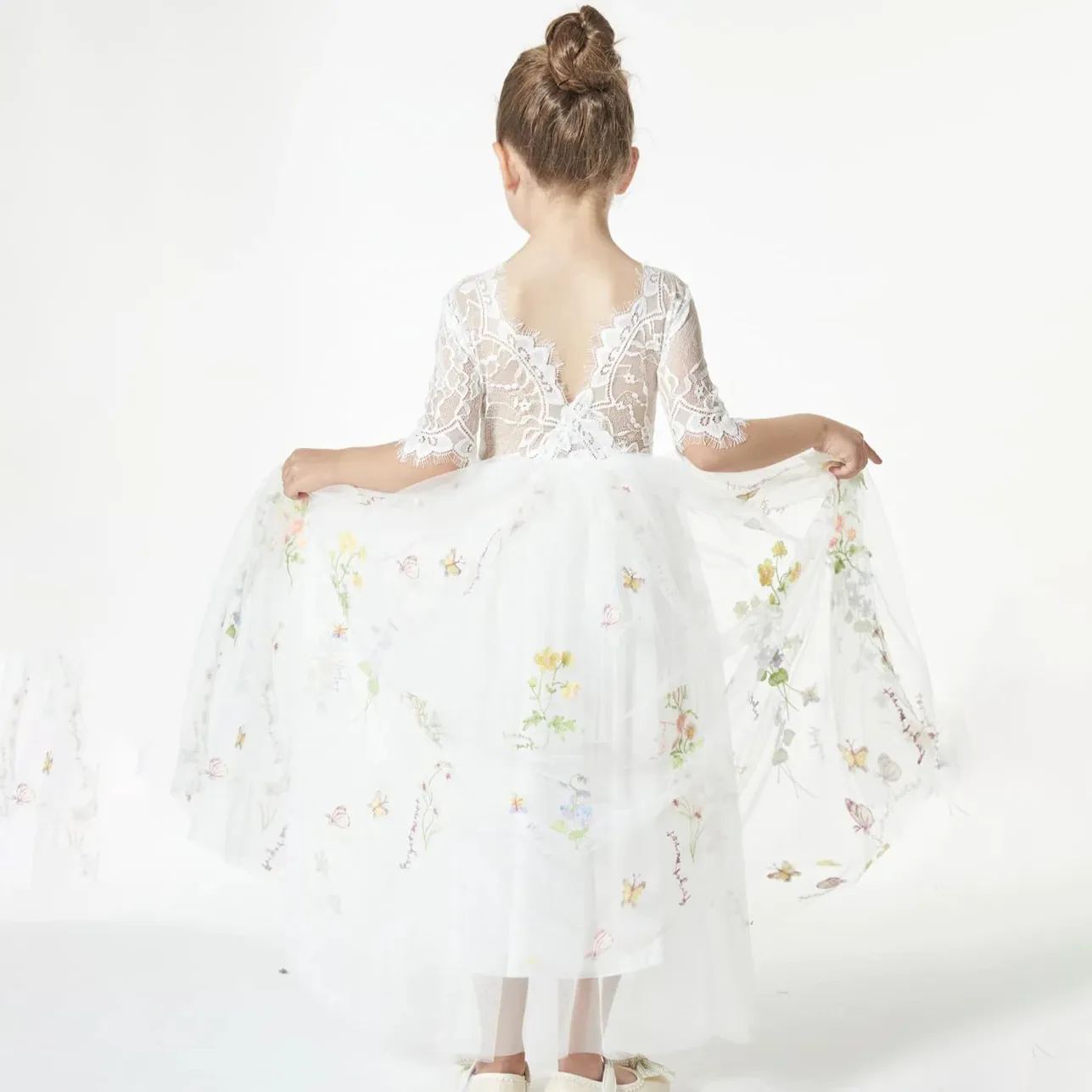 Enchanted Dress - Embroidered White Lace