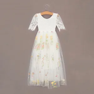 Enchanted Dress - Embroidered White Lace