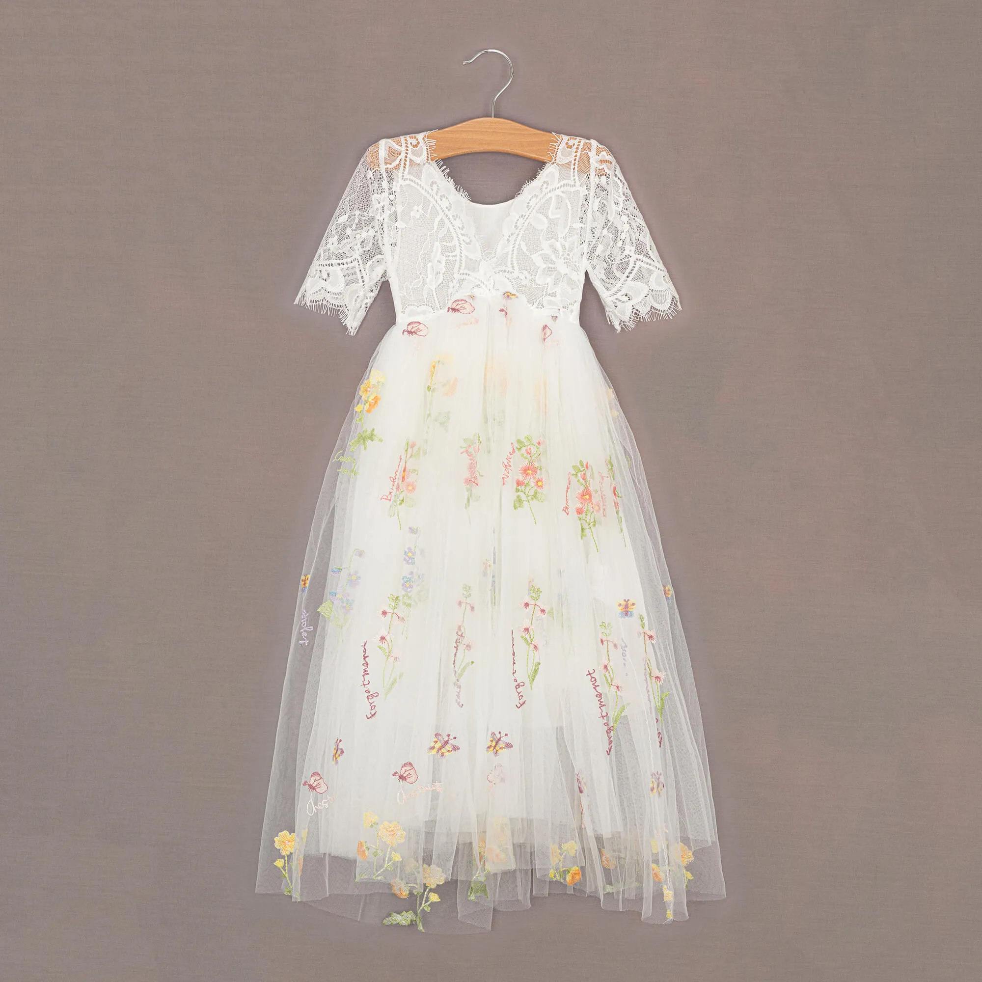 Enchanted Dress - Embroidered White Lace