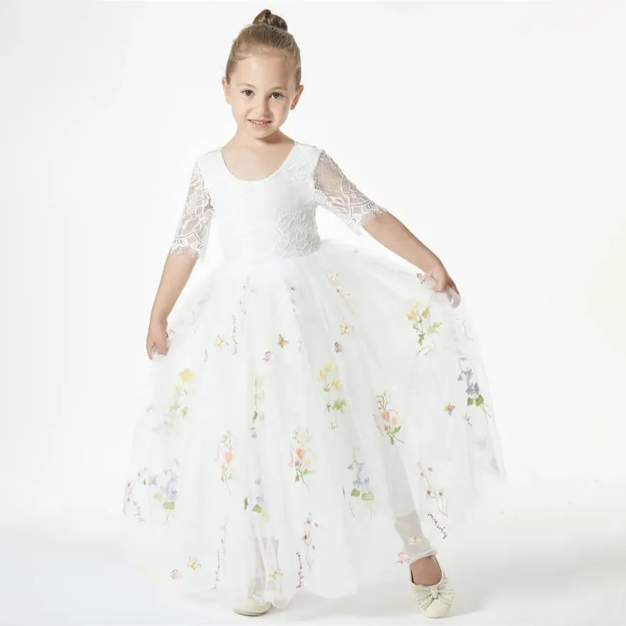 Enchanted Dress - Embroidered White Lace