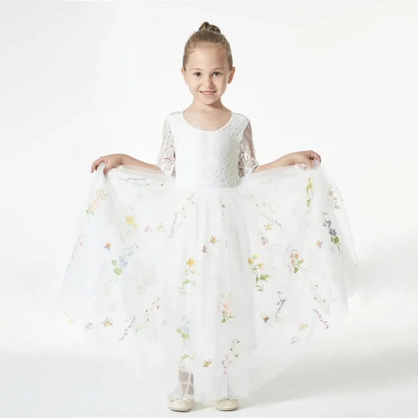 Enchanted Dress - Embroidered White Lace