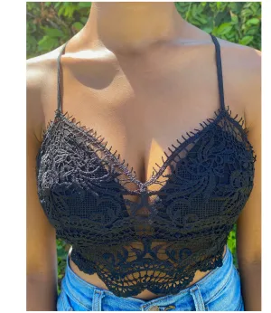 Everyday  Lace Bralette Top(Black)