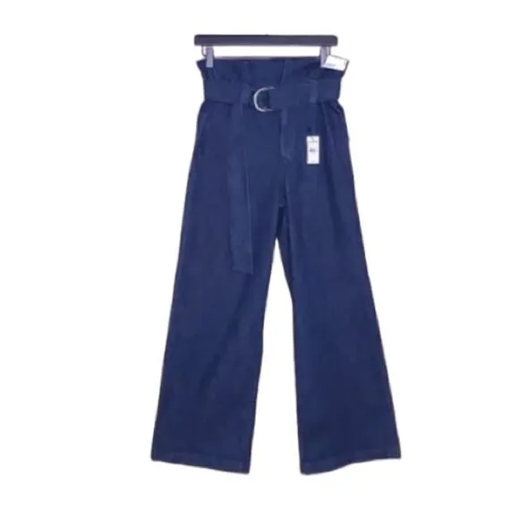 Express Cropped Wide Leg Super High Rise Jeans  Size 6 NWT