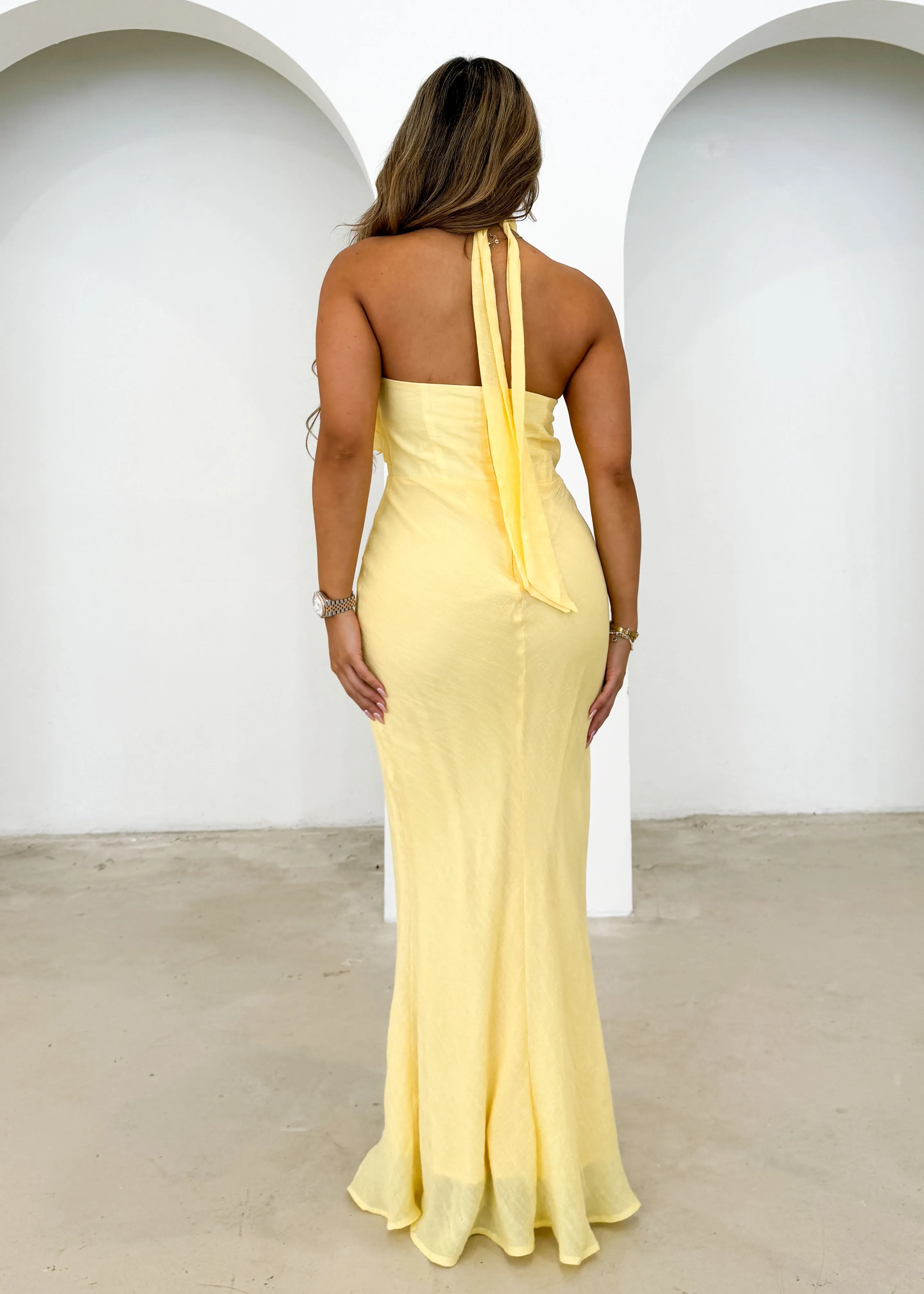 Ezra Halter Maxi Dress - Banana