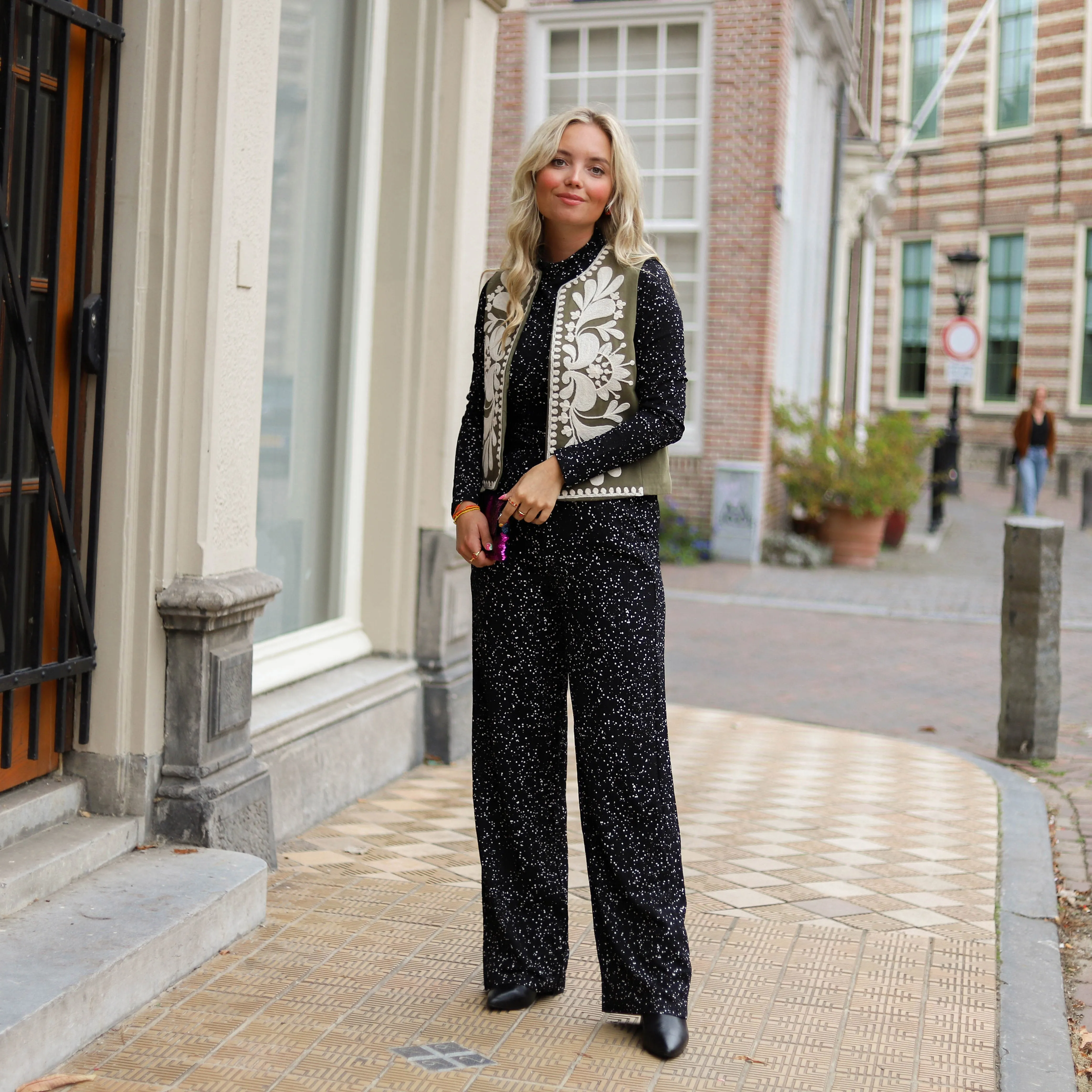 Fania wide pants stippen