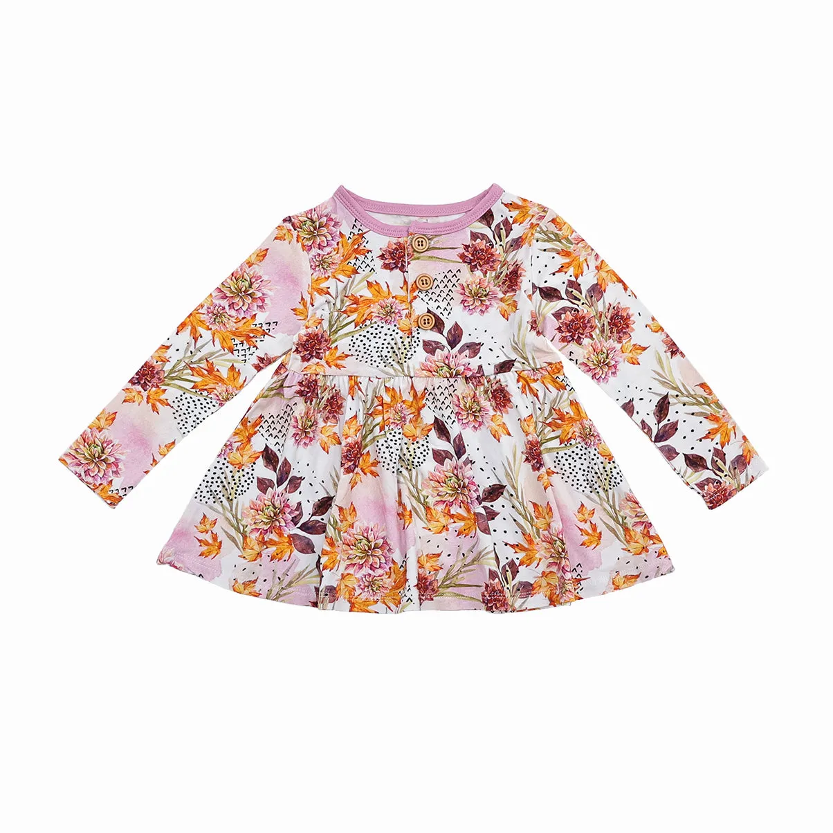 Farrah's Fall Floral Long Sleeve Henley Peplum Bell Bottom Set