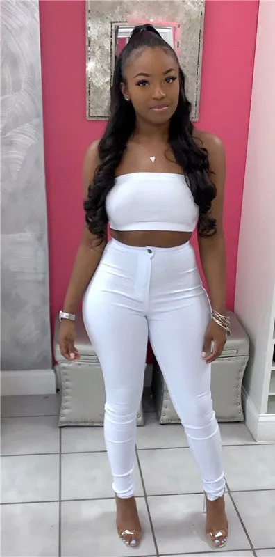 Fashionable Women's Skinny Long Jeans High Waist Pencil Pants