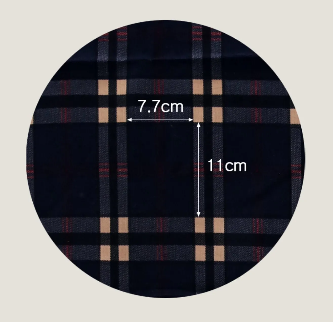 Fine Wale Checkered Cotton Blend Corduroy Fabric, Quality Korean Fabric - Red or Navy - By the Yard /53086
