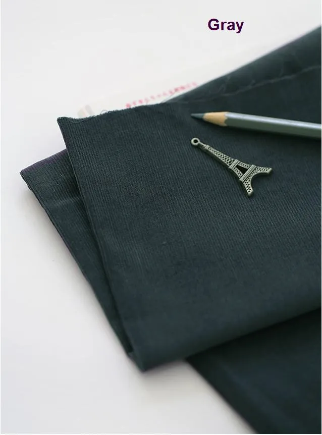 Fine Wale Cotton Corduroy - Indi Sky, Indi Blue, Gray, Navy, Black, Korean Fabric, Baby Wale Cotton Corduroy Fabric By the Yard /80357 - 210