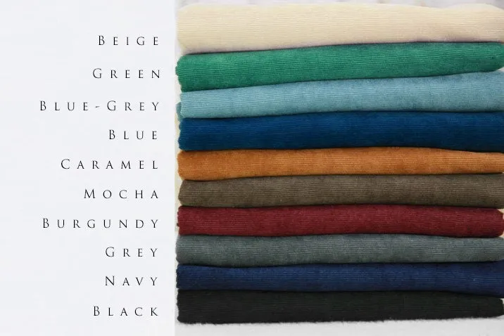 Fine Wale Cotton-Poly Blend Corduroy Wide Fabric - In 11 Colors - By the Yard / 17721