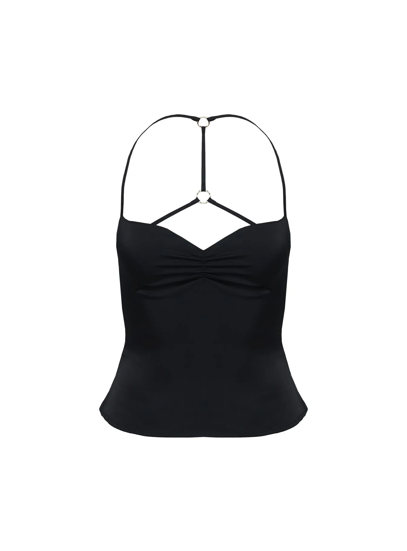 Floresta Razor Back Halter Top Black