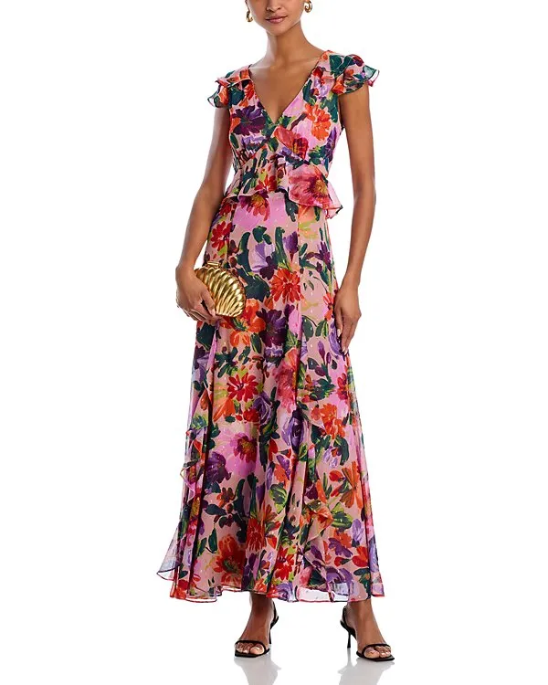 Flutter Sleeve Maxi Dress